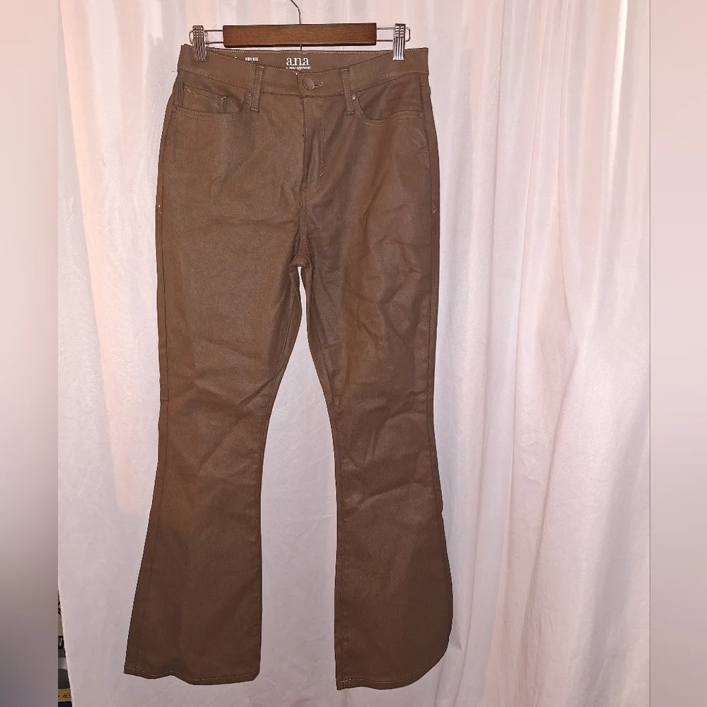 a.n.a High-Rise Flare Pants in Brown